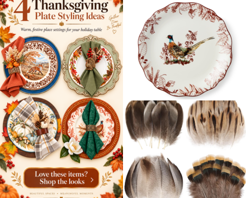 Thanksgiving Table Setting Ideas | Plates, Chargers & Napkins cover photo collage