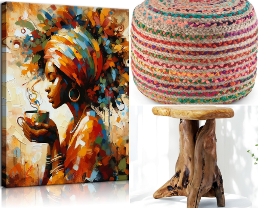 Afrohemian Decor That Brings Warmth, Texture & Soul cover photo collage
