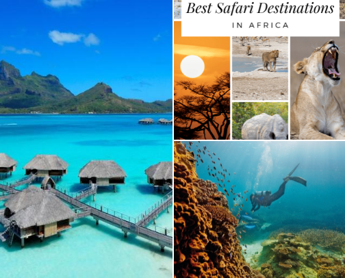 Bucket list trips cover photo collage