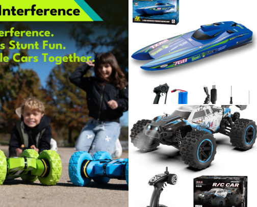 High-Speed RC Toys for Boys: Top Remote Control Cars, Planes & Boats for Christmas cover photo collage