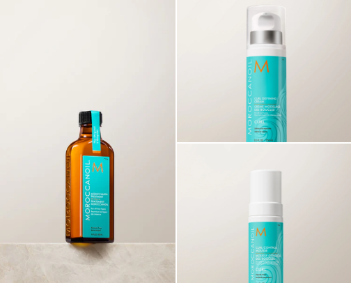 Products for curly hair cover photo collage