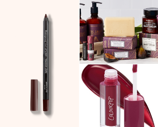 burgundy/purple lip combo ! cover photo collage