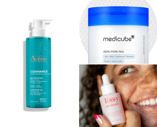 Skincare I’m using to clear my acne prone skin! cover photo collage