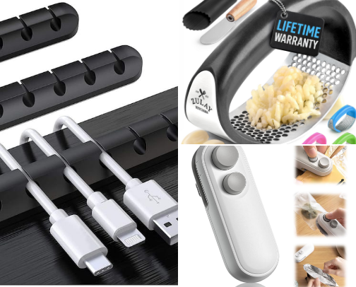 18 Genius Kitchen & Workspace Hacks Under $10 cover photo collage