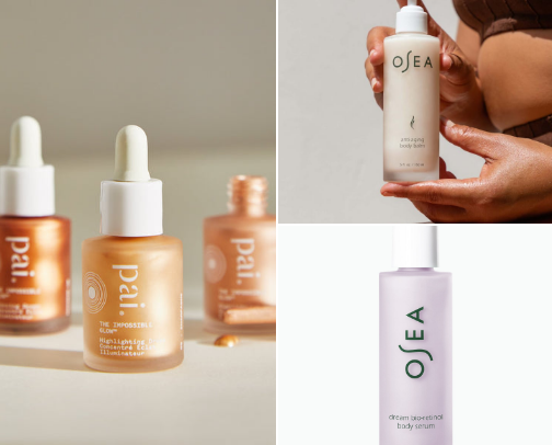 Body Glow🌟: Serums, Oils, Drops cover photo collage