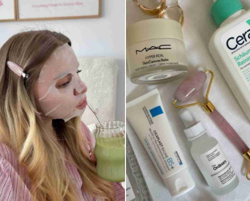 Skin care🫧 cover photo collage