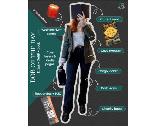 Drink Outfit Book (+Candle): Comfy Layers cover photo collage