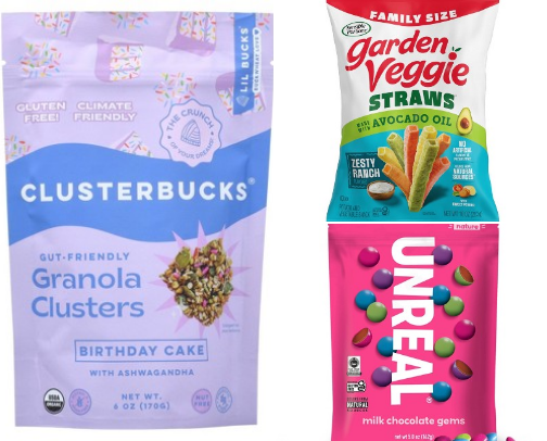“Clean” snack swaps cover photo collage