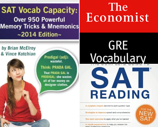 Read Online - SAT Vocab Capacity: 2014 Edition - Over 950 Powerful Memory Tricks and Mnemonics guide cover photo collage