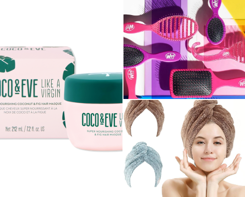 Hair and shower routine cover photo collage