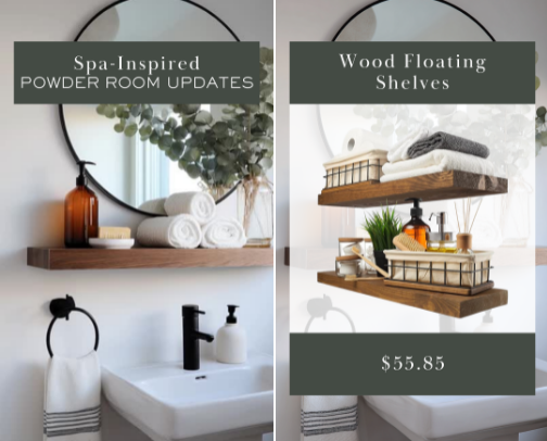 Spa-Inspired Powder Room Updates – Relaxed Minimal Bathroom Decor Ideas cover photo collage