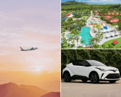 Holiday destinations and car recommendation cover photo collage