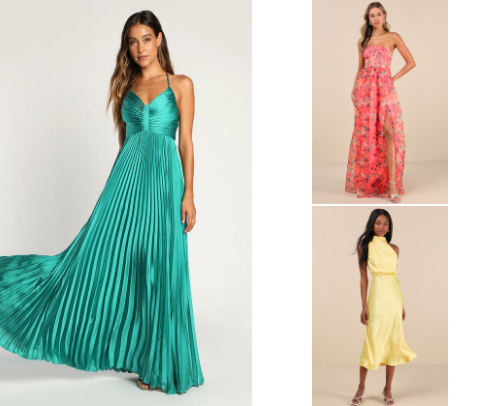 From classic to chic, these wedding guest dresses have got you covered! cover photo collage