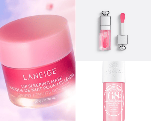 Makeup and skincare products cover photo collage