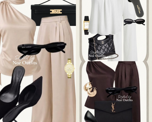 3 Elegant Minimalist Outfits for Women | Chic Brown, White & Beige Looks cover photo collage