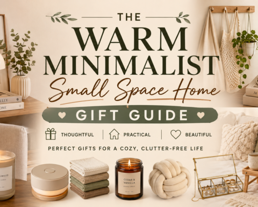 The "Warm Minimalist & Small-Space" Home Gift Guide cover photo collage