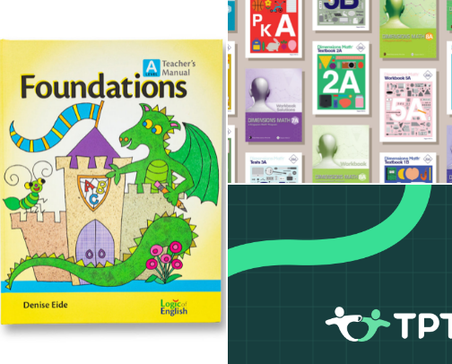 Homeschool curriculum cover photo collage