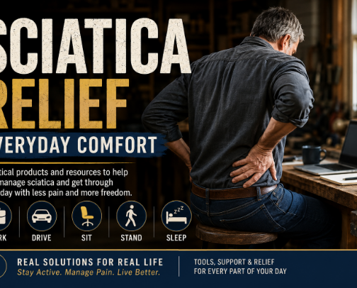Sciatica Relief & Everyday Comfort cover photo collage