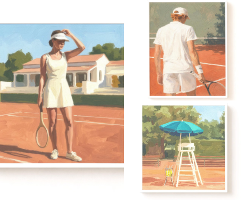 TENNIS COURT AESTHETIC WALL ART & SPORTS GALLERY ART cover photo collage