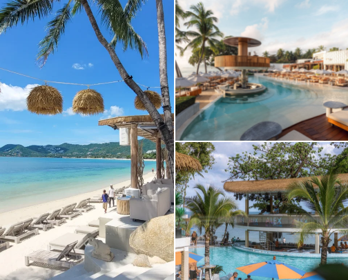 My favorite things in Koh Samui (Beach Clubs, Food, and Gyms) cover photo collage