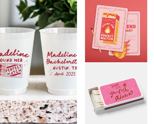 She Found Her Perfect Match Bachelorette Party cover photo collage