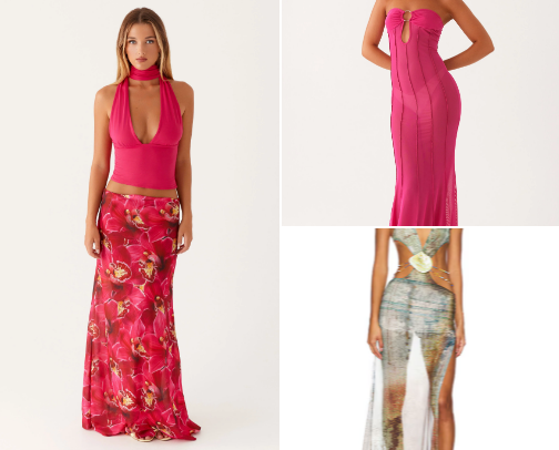 Tropical vacation outfit inspo cover photo collage