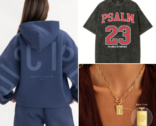 Christian clothing and accessories cover photo collage