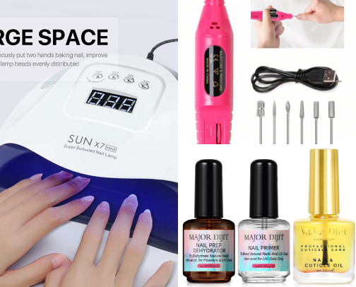 Nail technician starter kit.  Everything you need to get started cover photo collage