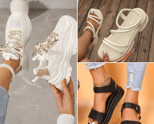 Summer shoes cover photo collage