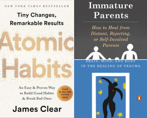 Therapist recommended books cover photo collage