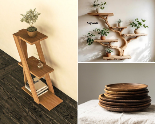 Functional Handmade Furniture & Kitchen Decor in Wood cover photo collage