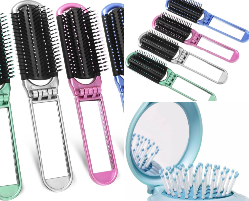 Folding Hair Brushes with Mirrors That Are Perfect for Travel cover photo collage