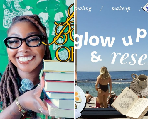 YouTube creators I love (under 100k) 📚🫧 cover photo collage