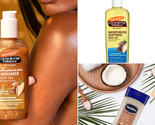 My Highly recommended body oils cover photo collage