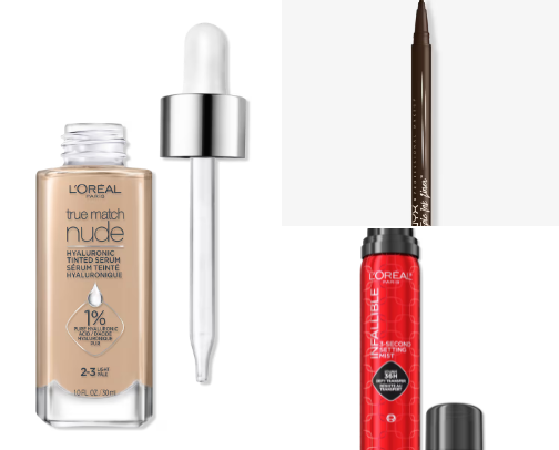 makeup products on budget cover photo collage