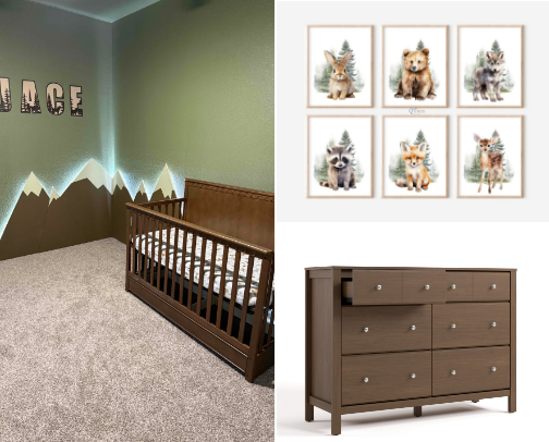 Designing the perfect mountain nursery cover photo collage