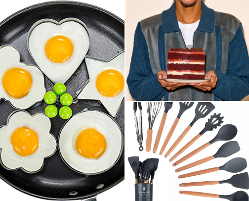 Food and kitchen plesaure 🥐🍳🌮🥗🧁🍰 cover photo collage