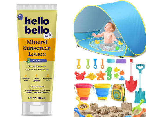 A mom’s guide to surviving beach season with littles! cover photo collage
