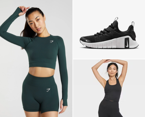 gym outfit cover photo collage