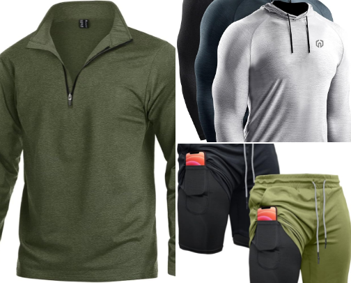 Workout clothes for men cover photo collage