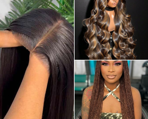 Luxury Wig Collection & Custom Hair Textures cover photo collage