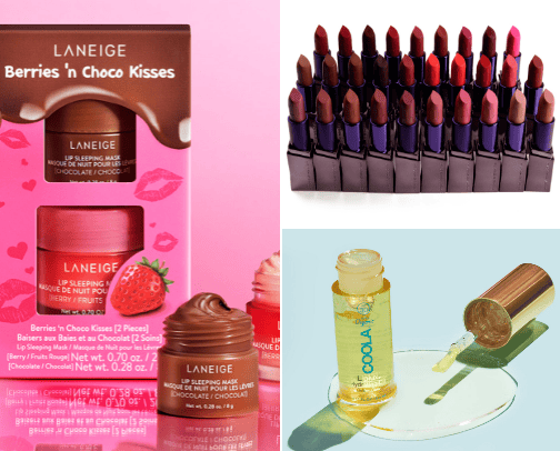 Lips care & make-up cover photo collage