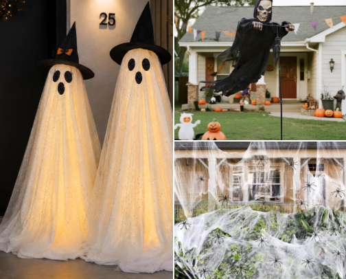 Spooky but Make It Cute: Halloween Decor, Sweatshirts & Pet Costumes cover photo collage
