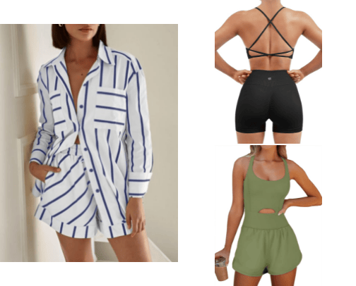wardrobe for the summer period and training cover photo collage