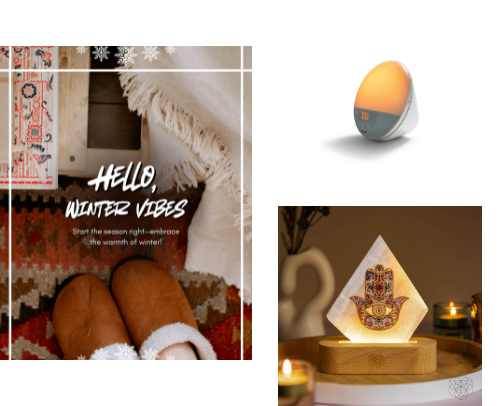 Essentially Yours- Combat the winter blues! cover photo collage