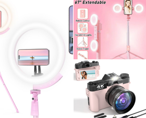 📱✨ Pink Edition: Content Creator Must-Haves 💕 cover photo collage