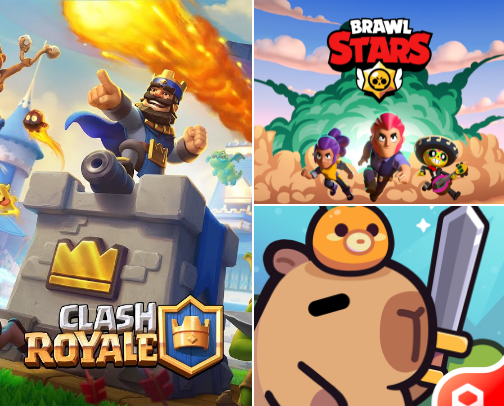 Mobile games cover photo collage