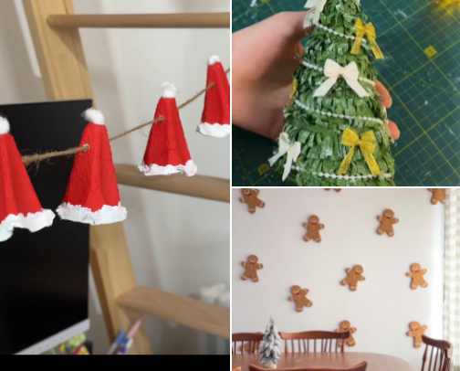 Viral TikTok DIY Christmas Decor Aesthetic Holiday Magic cover photo collage