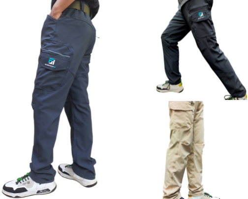 Trendy and contemporary men's pants cover photo collage