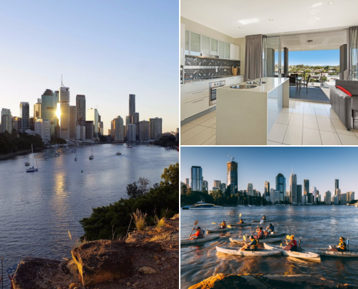 Brisbane, Australia: River Views, City Walks & Places to Stay cover photo collage